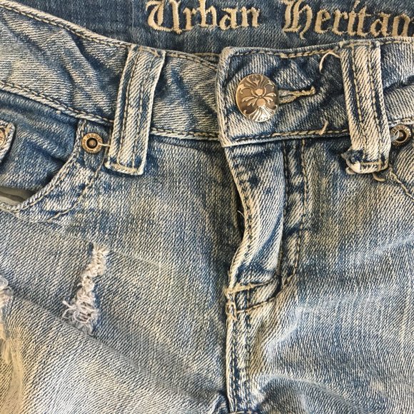 Urban Heritage Denim Shorts Women’s Size 1 Cotton Blend Distressed Ripped 25-172 - Picture 4 of 10